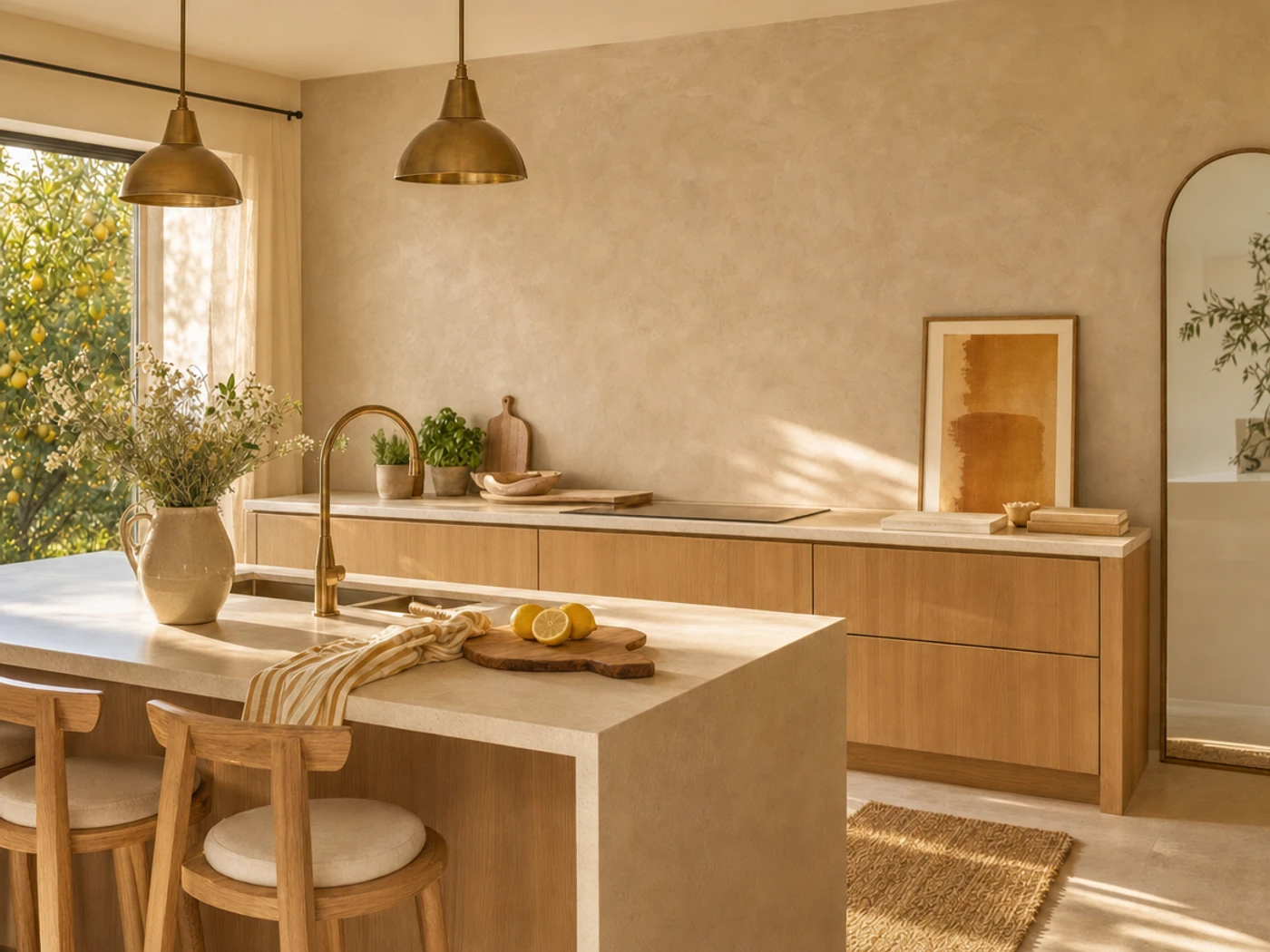 Honey Stone in a Microcement finish — room (illustration)